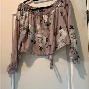 Off the Shoulder Floral Shirt